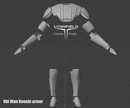 obi wan kenobi armadura frente batalla clon anakin andante cielo cosplay pasatiempo bricolaje diy 3d print model - Mito3D