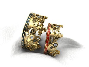 obr 150 crown engagement ring jewelry jewel diamond printable fashion beauty gemstone rings brilliant gold earring brillant diamant gem droplight apparel 3d print model - Mito3D
