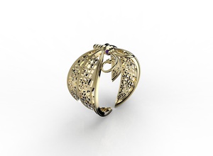 oc-buttler jewelry ring buttlerfly woman gems gold silver printable rings 3d print model - Mito3D