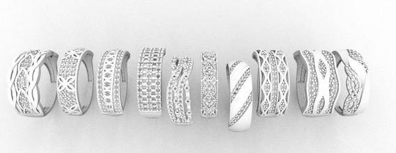 ocasião anel de casamento modelos a moda jóias o design prata ouro duas gem som anéis 3d print model - Mito3D