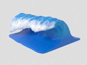 ozean welle hund delfin meer natur dauphin kunst skulpturen 3d print model - Mito3D