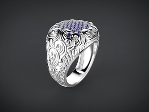 le onde dell'oceano anello gioielli anelli oceano cnc la stampa stampabile i gioiello di gemma gemme pietra oro matrimonio fidanzamento blu prototipazione mare acqua bianco nozze 3d print model - Mito3D