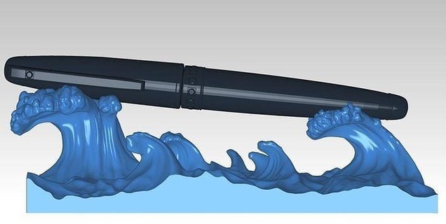 ocean waves holder ocean waves wave high pen house decor  3d print model - Mito3D