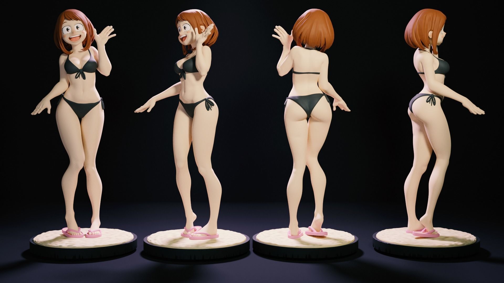 ochako uraraka my kahraman akademi 3dprint anime uraraka myheroacademy deku sanat heykeller 3D print model - Mito3D