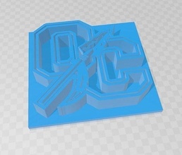 oconee county warriors plate 3d emblem design desktop abstract decoration art image deco geometric shape signs logos 3d print model - Mito3D
