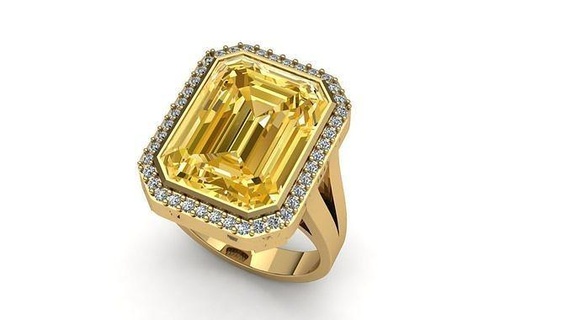 octagon emerald ring jewelry gold silver diamond jewel printable wedding fashion platinum jewellery brilliant engagem sapphire engagement ruby diamant vintag rings 3d print model - Mito3D