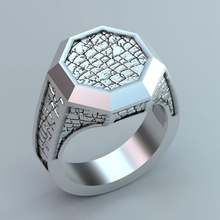 octagon men ring jewelry ring mens octagon signet printable cad 3d model rings 3d print model - Mito3D