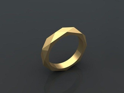 octógono anel joalheria ouro 3dprint modelagem arte imprimível jóia malha prata argolas 3d print model - Mito3D