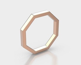 achteck ring 3d drucken modell schmuck gold silber usa kanada uk australien juwel diamant mode druckbar hexagon israel frauen minimal zahl geometrie ringe 3d print model - Mito3D