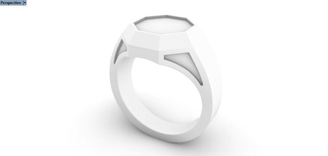 octagon ring jewelry gold silver sterling fashion style rings jewellery beauty 3d print model - Mito3D