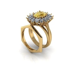 oktal Diamant Ring Juwel Engagement Hochzeit Schmuck Silber Gold engagem Mode Sterling Anhänger Halskette Schönheit Ohrringe Ringe 3d print model - Mito3D