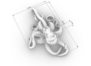poulpe pendentif 3d modèle impression bijoux argent tentacules pendentifs poisson bijou mer imprimable fantaisie fictif créature calamar 3d print model - Mito3D