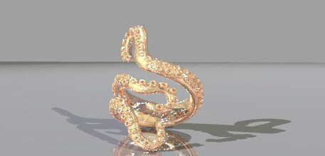 octopus Schmuck jewerly arta ring Kunst Firma Ringe 3d print model - Mito3D