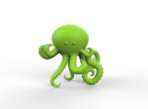 polpo 3d stampa modello mare animale pesce oceano giocattolo tentacoli cartone animato sott'acqua natura vita marina giochi giocattoli 3d print model - Mito3D