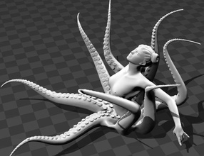 ahtapot kız efsanevi yaratık Medelis Sanat tasarım 3 boyutlu Bedava yazdırılabilir heykeller 3d print model - Mito3D