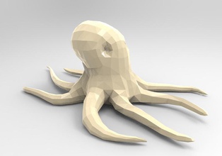 octopus low-poly games-toys low poly fish ocean animal toy sea monster games toys 3d print model - Mito3D