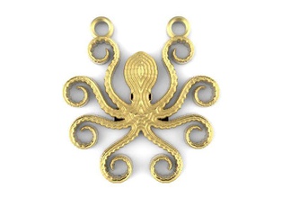 octopus pendant marine jewelry art sea ocean jewel fish pendants 3d print model - Mito3D