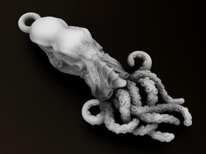 pulpo colgante pendiente or arete plata oro joyería joya vida marina calamar colgantes 3d print model - Mito3D