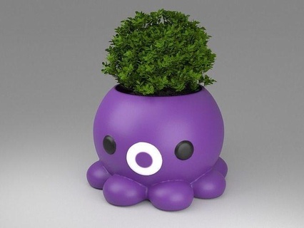 ahtapot tencere bitki ekici ev dekor 3d Yazdır dekorasyon yazdırılabilir hayvan eşyaları doğa iç Sanat vazo 3d print model - Mito3D
