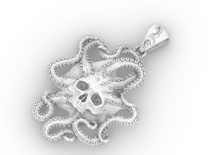 pulpo cráneo colgante pendiente cnc 3d modelo anillo infierno esqueleto plata joyería esquelético joya anillos espartano guerrero esparta tentáculo artcam colgantes kraken cthulhu 3d print model - Mito3D