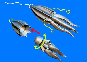ahtapot kalamar mürekkepbalığı two piece balık tutma cezbetmek su deniz okyanus tropikal hayvan köpekbalığı kabuk akvaryum dalış balıkçı boş zaman hobi tekne aktivite spor kendin yap 3d print model - Mito3D