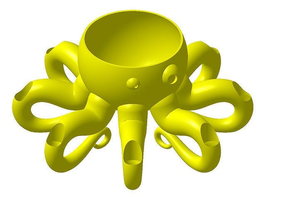 polpo vaso giocattolo animale organizzatore gadget titolare supporto natura ceramica tentacolo casa arredamento 3d print model - Mito3D