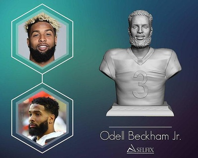 odell beckham jr portrait sculpture statue art sculptures bust football lsu champion nfl 3d print model - Mito3D