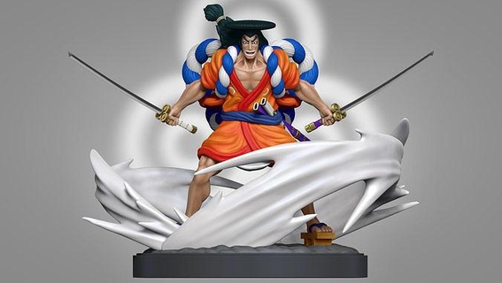 Oden 1 peça escultura arte Guerreiro espada figura Admirador pedaço samurai esculturas 3d print model - Mito3D