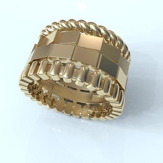 Odessa combinação rolex estilo 3dm anel argolas ouro imprimível prata joalheria jóia Casamento noivado moda homens mulheres branco design real royaldesign2018 3d print model - Mito3D