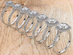 odessa diamante anel 3dring banda brilhante cafajeste noivado floral gema joias joalheria imprimível prata casamento composto moda coleção beleza solitário argolas 3d print model - Mito3D
