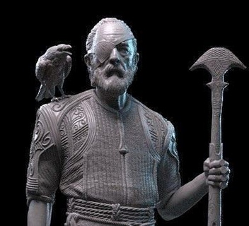 odin - god war ragnarok fanart godofwar kratos baldur thor hammer collectible statue 3dprint resinprint games toys 3d print model - Mito3D