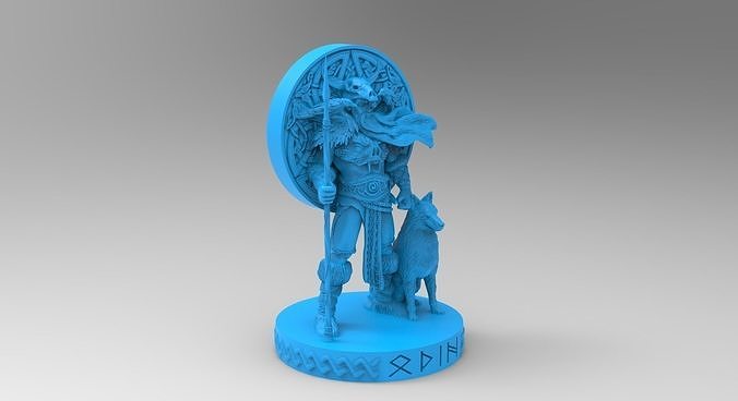 odino Dio guerra stl statua 3dmodel stampabile arte sculture 3D print model - Mito3D