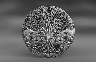 odin loups pendentif loup celtique arbre bijoux pendentifs viking collier religiou objet thor saxon norrois woden 3d print model - Mito3D