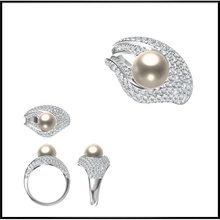 oem-factory-Perle ring jcd benutzerdefinierte Schmuck engagement Ringe bedruckbar ist Hochzeit solitaire-ring Platin 3d print model - Mito3D