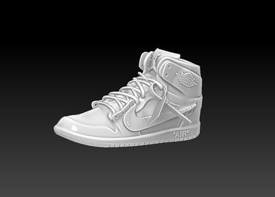 off white nike luft jordanien 1 finger turnschuhe marionette weiß schlüsselring mode schuhe 3d print model - Mito3D