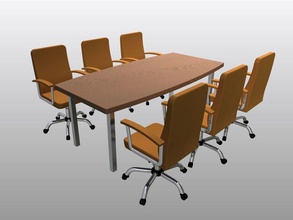 Büro-Tisch-Stühle Haus office Möbel Innenraum Tabelle Stuhl treffen oval 3d design bedruckbar ist 3d print model - Mito3D