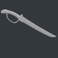 subay cutlass keskin silah kılıç çelik bıçak ağzı savaş bıçaklı kenar sanat oyunlar oyuncaklar 3d print model - Mito3D
