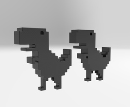 çevrimdışı dinozor oyun yaratık tyrannosaurus rex google oyunlar oyuncaklar 3d print model - Mito3D