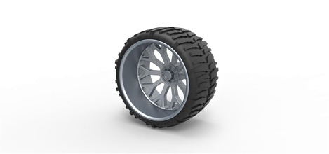 offroad wheel lifted trucks 2 diecast tire part vehicle print printable toy scaled liftedtruck widewheel widetire hobby diy automotive 3d print model - Mito3D