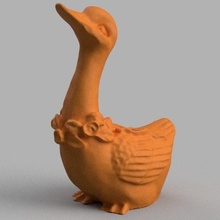 ganso preocupação panela animal fechadas pato oiseaux arte esculturas 3d print model - Mito3D