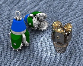 oil drill bit jewelry technology art science vintage pendants 3d print model - Mito3D