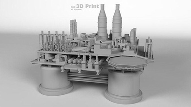 oil platform cast print sci fi fixed rig subsea usa gas drilling gulf machine industrial solan excavator exterior offshore tower nature house 3d print model - Mito3D