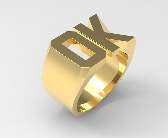 ok men ring diamond gold silver bracelet jewel jewelry earring luxury design printable pendant necklace rings 3D print model - Mito3D