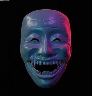 okina ghostwire mask hannya yokai irezumi japan oni airsoft cyber tokyo ghost vyberoni hobby diy cyberoni 3d print model - Mito3D