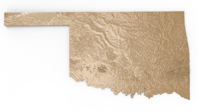 usa oklahoma relief map america united national geography state region 3d printer art world us 3d print model - Mito3D