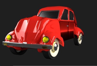 antiguo escarabajo coche vehiculo 3d modelo auto neumático 2004 carrera arte 3d print model - Mito3D
