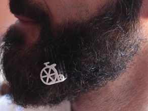 antiguo bicicleta barba lateral vistiendo hipster moda barbudo glamour peine hombres bigote hombre masculino barbero rodador empujar vehículo desafío 3d print model - Mito3D