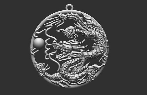 velho chinês Dragão pingente chinês Dragão mítico criatura símbolo lendário fera serpente guardião feng shui arte dragao chines sorte tatuagem Iang joalheria pingentes 3d print model - Mito3D