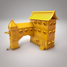 eski evi ev oyuncak emlak göster kutusu inşaat köy reklam mimarlık dur para çatı vintage diğer 3d print model - Mito3D