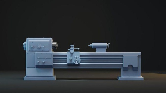 alt Drehbank Maschine frei Fabrik Innere Möbel industriell Werkzeug Hobby DIY mechanisch Teile 3d print model - Mito3D
